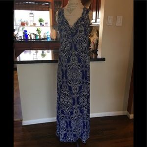 COPY - INC Blue & Black Ikat Print Maxi